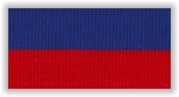 Stuha na medaile s karabinkou - modročervená