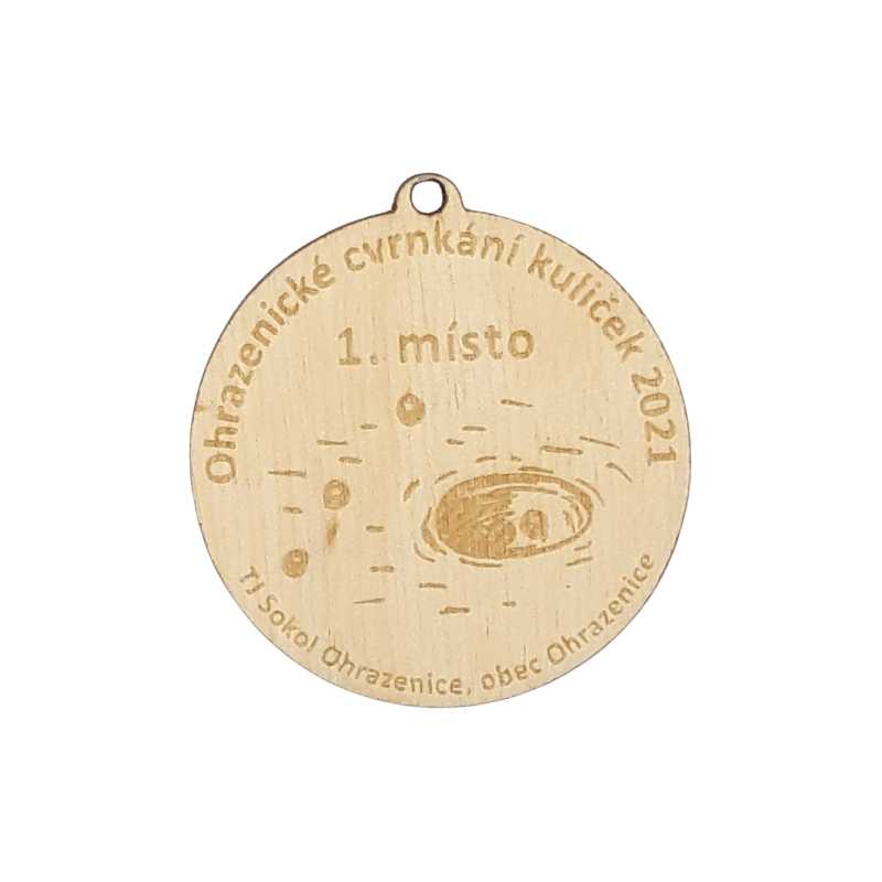 Medaile dřevěná DRM070 - průměr 70 mm